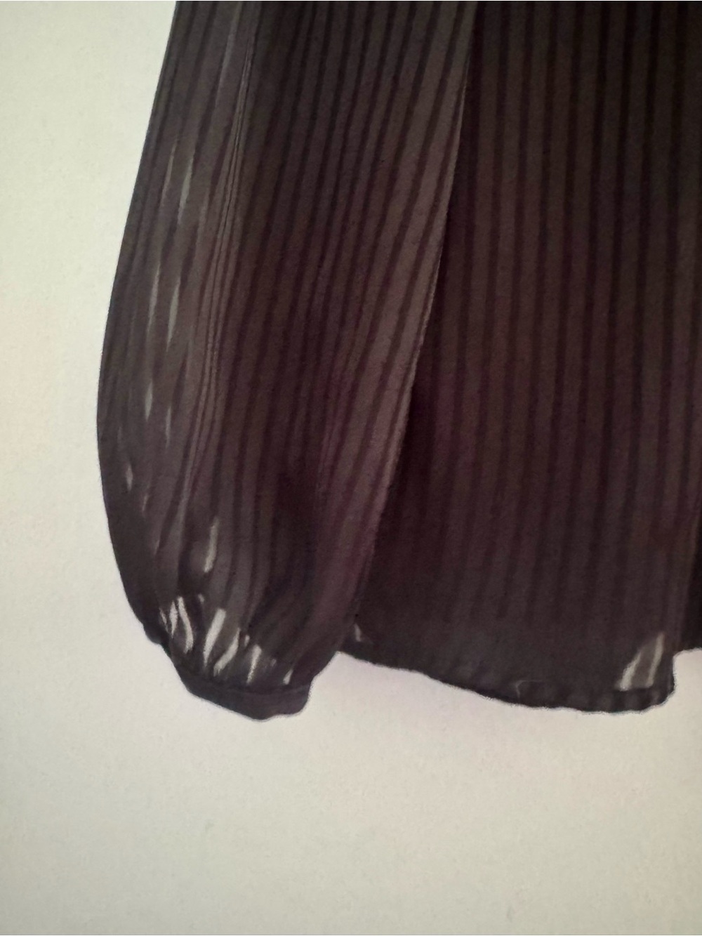 Vince Camuto Black Pleated Ruffle Neck Long-Sleeve Blouse - Picture 5 of 11